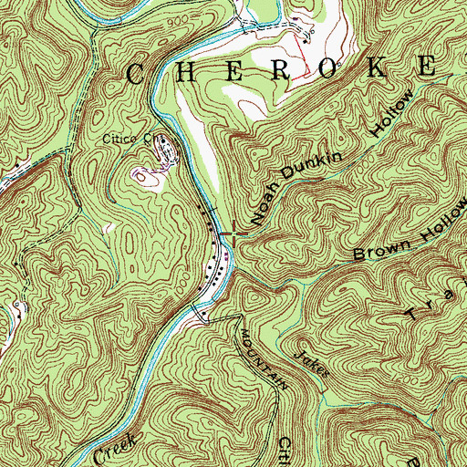 Topographic Map of Noah Dunkin Hollow, TN