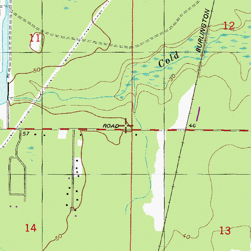 Topographic Map of Cold Creek Reservoir, AL