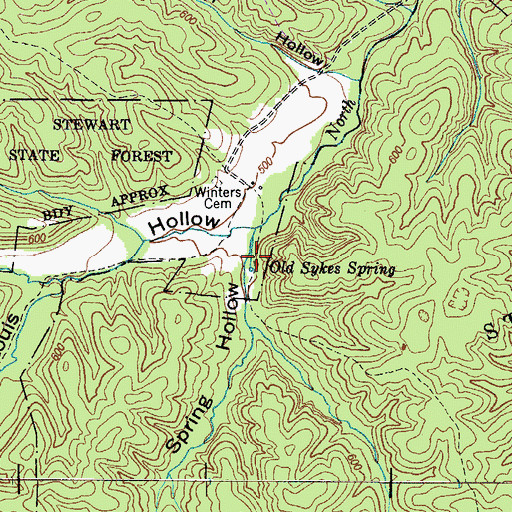 Topographic Map of Old Sykes Spring, TN