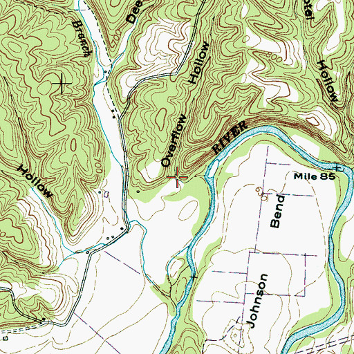 Topographic Map of Overflow Hollow, TN