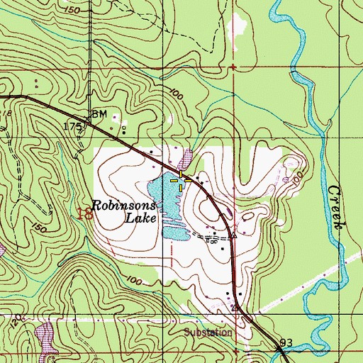 Topographic Map of Robinson Dam, AL
