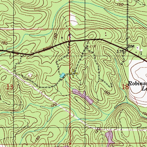 Topographic Map of Huxford Dam, AL