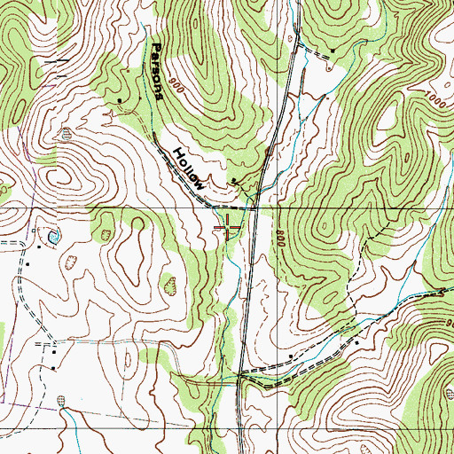 Topographic Map of Parsons Hollow, TN