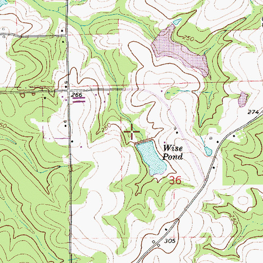 Topographic Map of Harold Wise Dam, AL