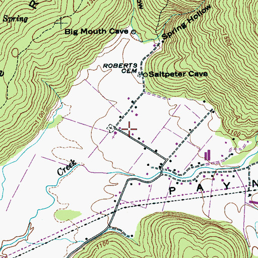 Topographic Map of Payne Cove School, TN