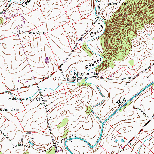 Topographic Map of Pearson Cemetery, TN