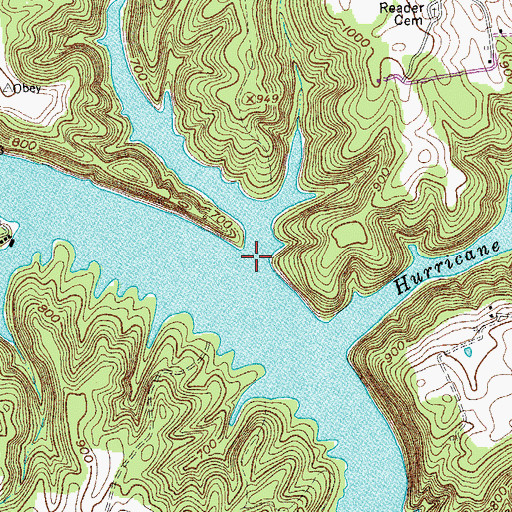 Topographic Map of Pendergrass Creek, TN