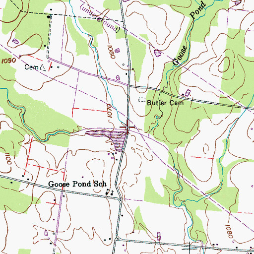 Topographic Map of Perry Creek, TN