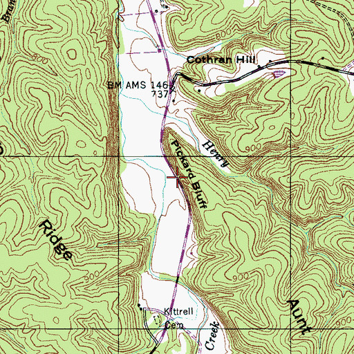 Topographic Map of Pickard Bluff, TN