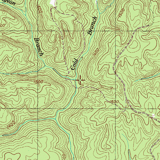 Topographic Map of Pigeon Branch, TN
