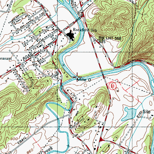 Topographic Map of Pistol Creek, TN