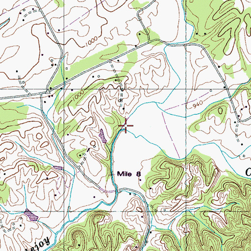 Topographic Map of Pitner Creek, TN