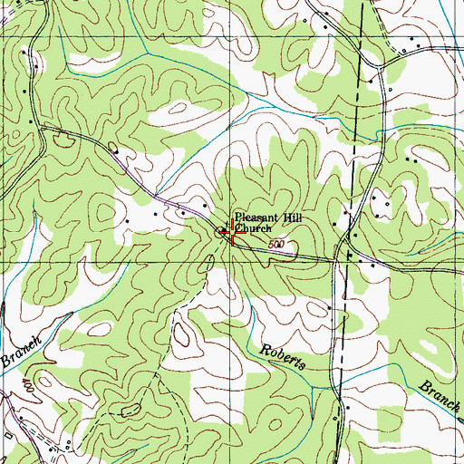 Topographic Map of Pleasant Hill School, TN