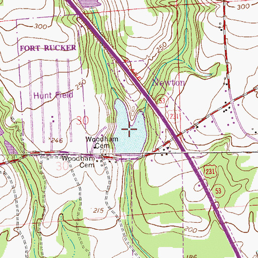 Topographic Map of James Crooks Lake, AL