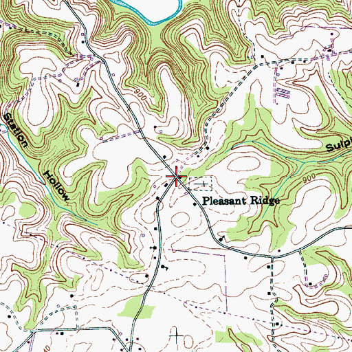 Topographic Map of Pleasant Ridge, TN