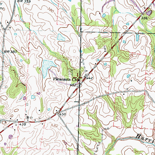Topographic Map of Pleasants Church, TN