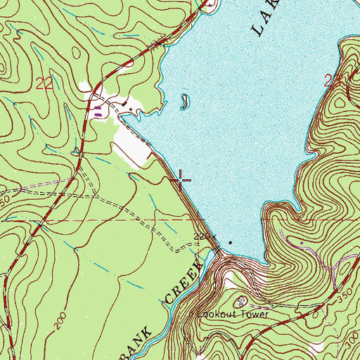 Topographic Map of Lake Tholloco Dam, AL