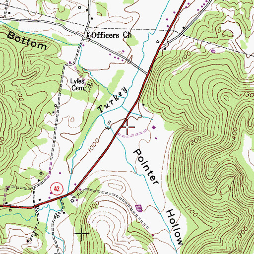 Topographic Map of Pointer Hollow, TN