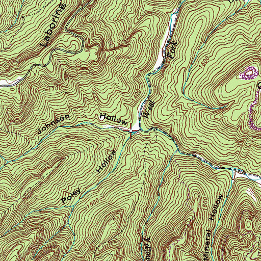 Topographic Map of Poley Hollow, TN