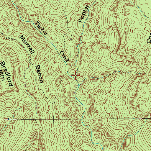 Topographic Map of Poplar Hollow, TN