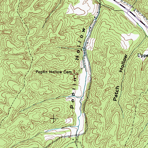 Topographic Map of Poplin Hollow Cemetery, TN
