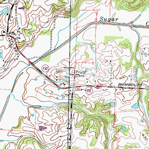 Topographic Map of Pruitt Cemetery, TN