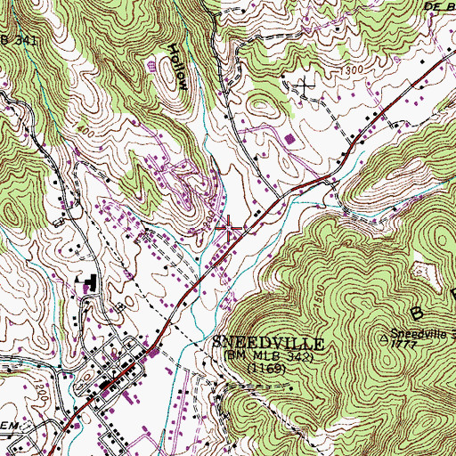 Topographic Map of Rabeck Hollow, TN