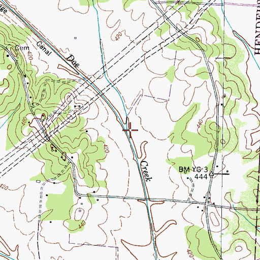 Topographic Map of Raccoon Branch, TN