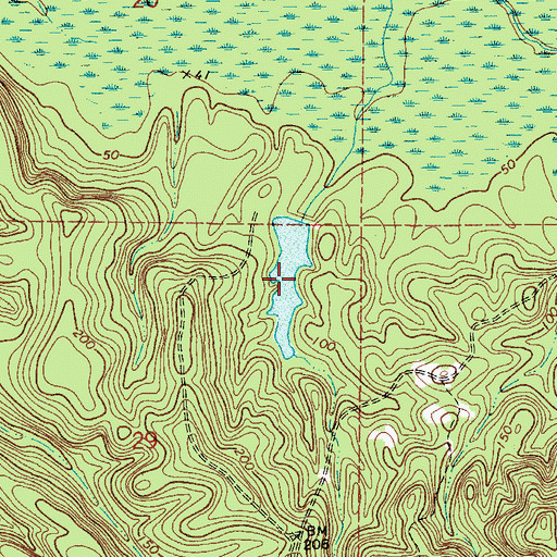 Topographic Map of W Sam Carpenters Dam, AL