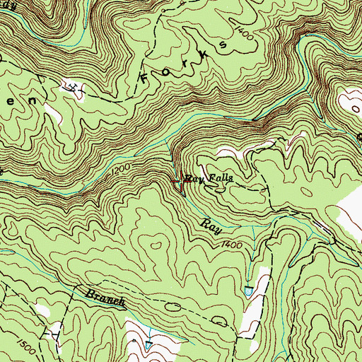 Topographic Map of Ray Falls, TN