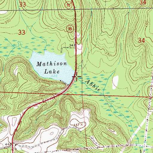 Topographic Map of G B Mathison Dam, AL