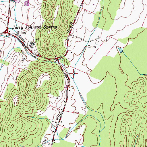Topographic Map of Red Hill Valley, TN