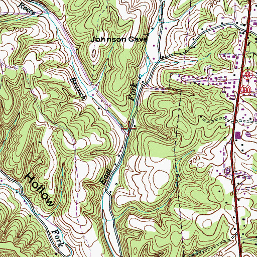 Topographic Map of Reece Branch, TN