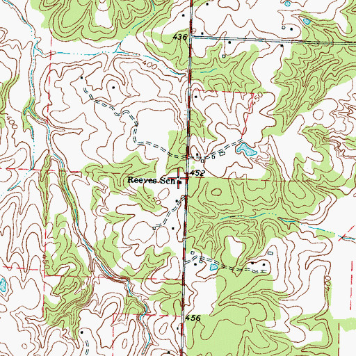 Topographic Map of Reeves School, TN
