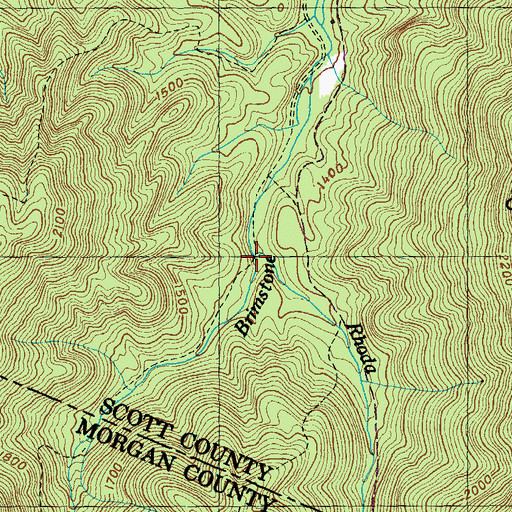 Topographic Map of Rhoda Creek, TN