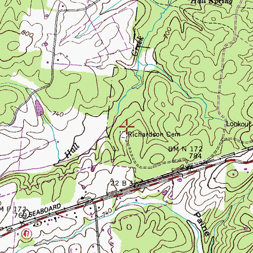 Topographic Map of Richardson Cemetery, TN