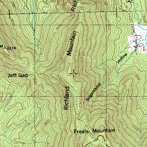 Topographic Map of Richland Mountain, TN