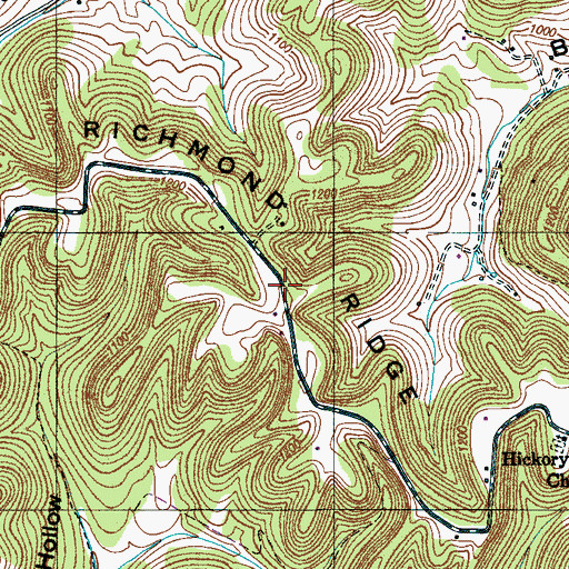 Topographic Map of Richmond Ridge, TN