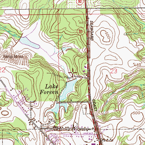 Topographic Map of Lake Foreen Dam, AL