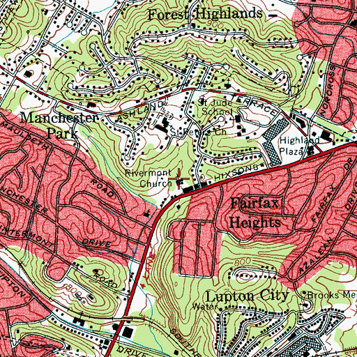 Topographic Map of Rivermont Church, TN