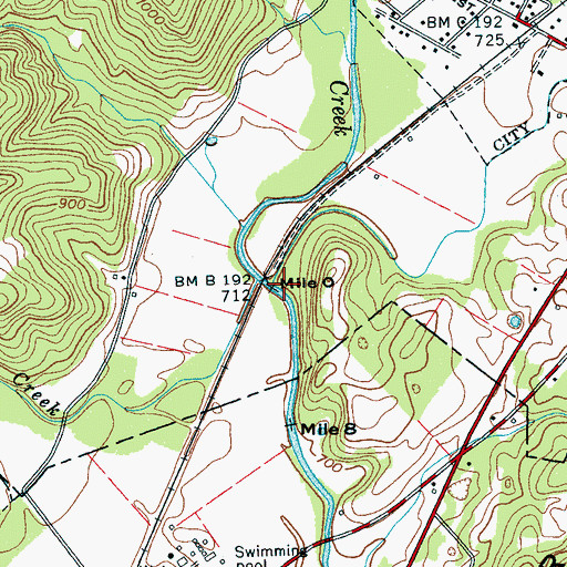 Topographic Map of Roaring Creek, TN