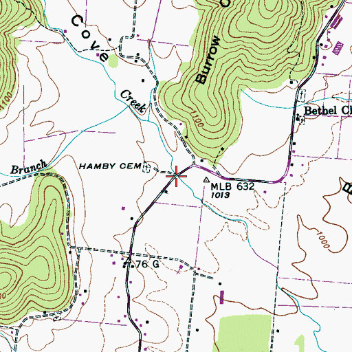 Topographic Map of Robert Cove, TN