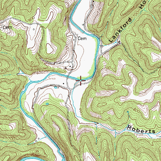 Topographic Map of Roberts Hollow, TN
