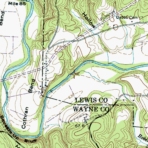 Topographic Map of Robinette Creek, TN