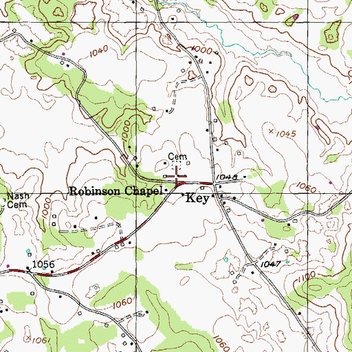 Topographic Map of Robinson Chapel, TN