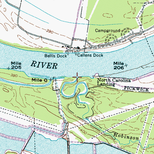 Topographic Map of Robinson Creek, TN