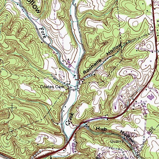 Topographic Map of Rochelle Hollow, TN