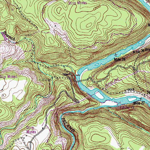 Topographic Map of Rock Creek, TN