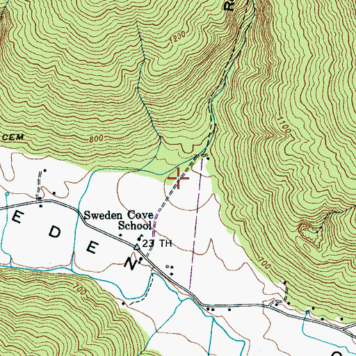 Topographic Map of Rogers Cove, TN