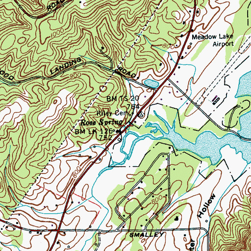 Topographic Map of Rose Spring, TN